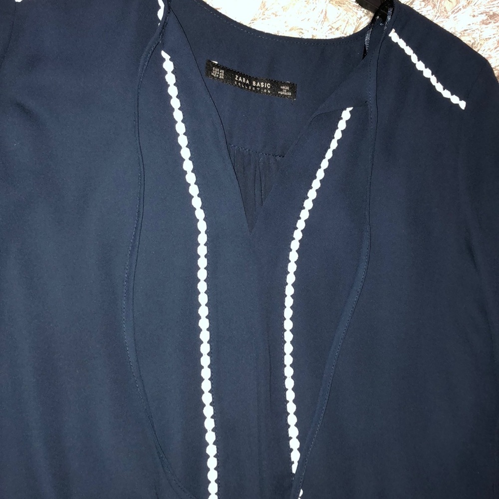 Zara Basic Navy Blue Top - image 4